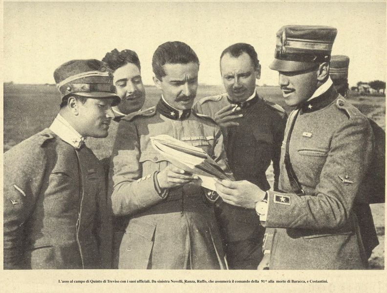 Piloti della 91° squadriglia, fra cui Fulco Ruffo di Calabria e Francesco Baracca